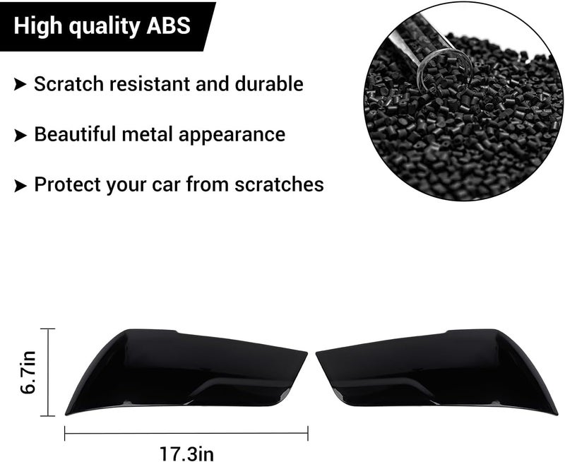 Hoolcar غطاء مصباح الرأس الأمامي حارس إطار زينة ملحقات خارجية متوافقة مع دودج تشارجر 2011-2014، أسود مدخن، 2 قطعة - Image 4